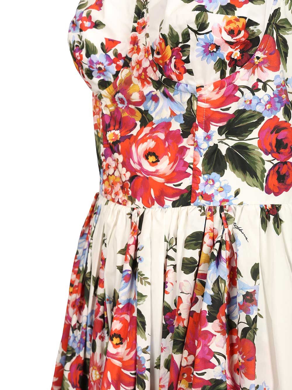 Dolce & Gabbana Cotton Dress With A Bouquet Of Flowers Print Dresses - Multicolor | a37131c22fcc750224b2013f6c0bf93e4b4513d9