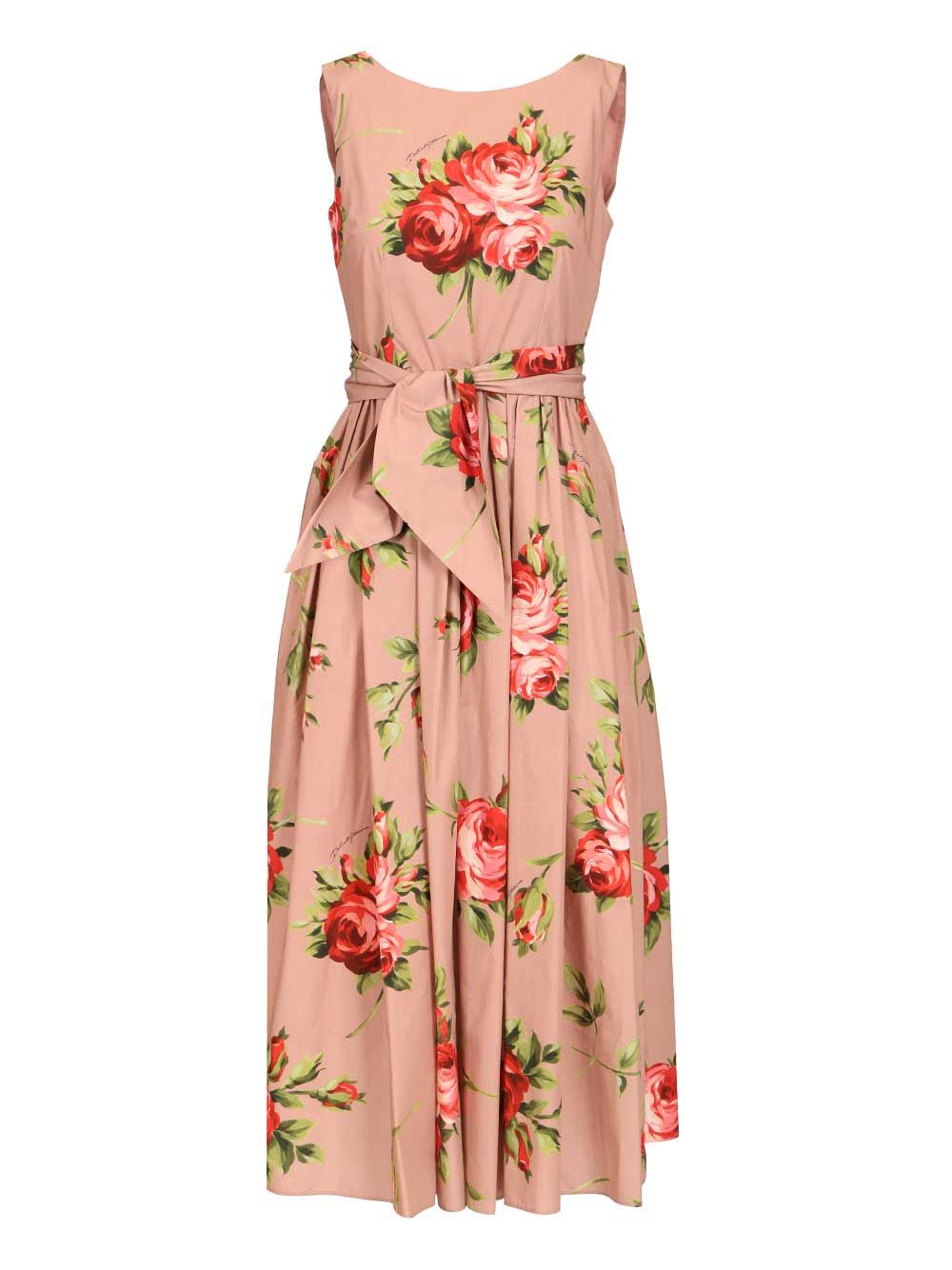 Dolce & Gabbana Cotton Dress With Rose Bouquet Print Dresses - Multicolor | fa55964f0d3e985ff0aa85d843d7538fc795ae15