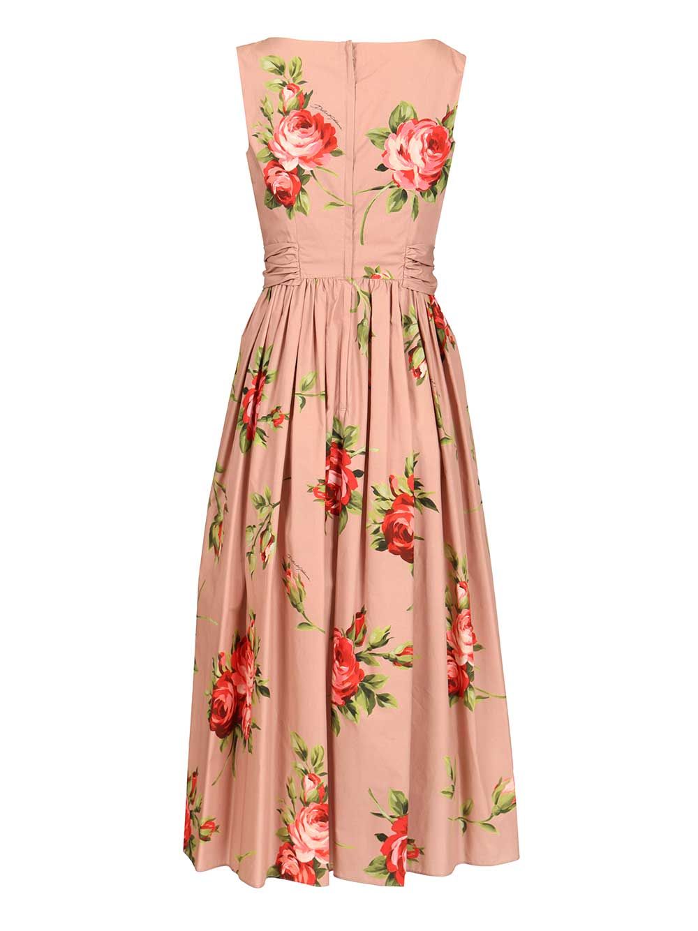 Dolce & Gabbana Cotton Dress With Rose Bouquet Print Dresses - Multicolor | 052db7c265374436da574c76d421112a51d6ba5c