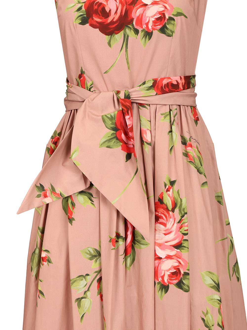 Dolce & Gabbana Cotton Dress With Rose Bouquet Print Dresses - Multicolor | 8749c815d4cd12515285faa38b5c73cd52bd7405
