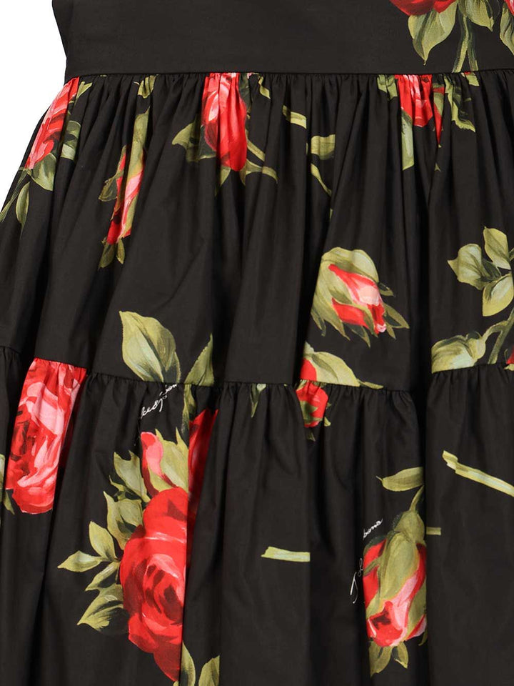 Dolce & Gabbana Short Skirt With Rose Bouquet Print Skirts - Black | 5b1b6be287f803e13e3953a6ed98b291e7ae119d
