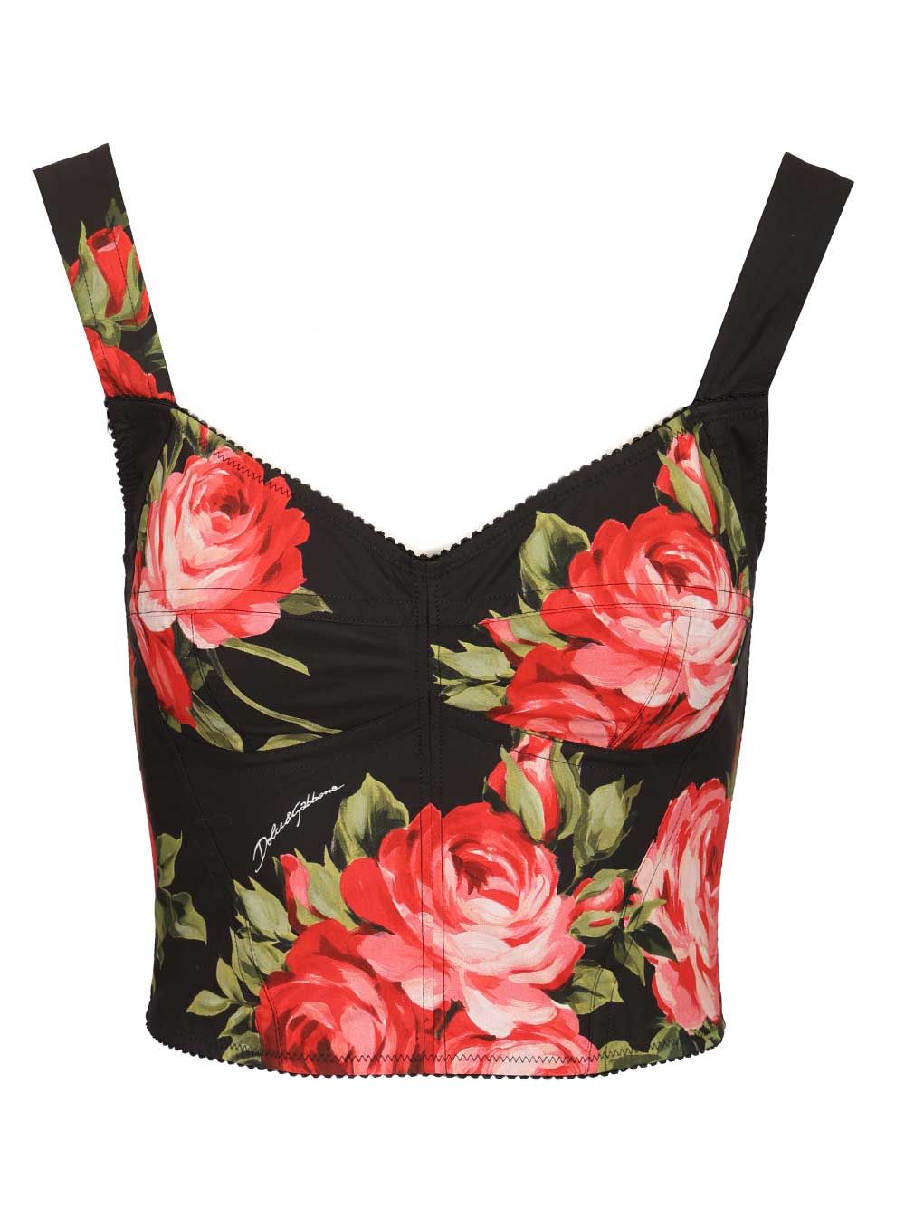 Dolce & Gabbana Rose Bouquet Print Bustier Top Tops - Black | 762d16ce14e0d64d1e59cd32b2ab50b246fb0ebd