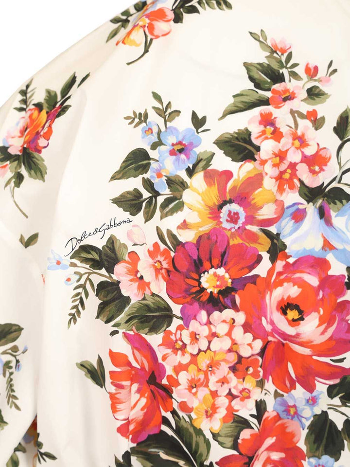Dolce & Gabbana Cotton Shirt With A Bouquet Of Flowers Print Shirts - White | f82d08c9ce10b6a07af2d0c673c879d39c2d589f