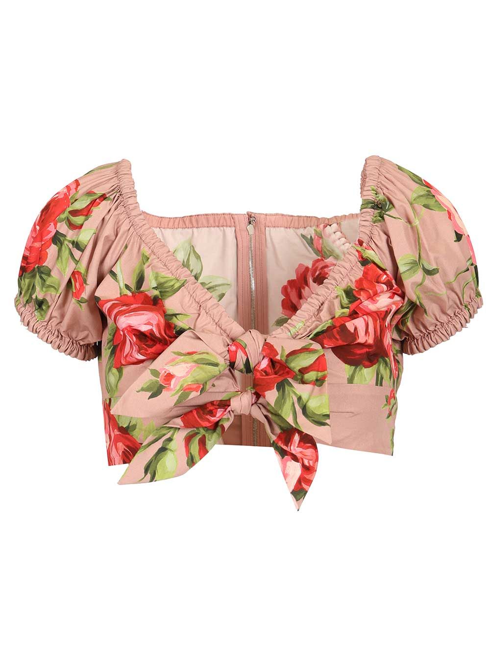 Dolce & Gabbana Rose Bouquet Print Top Tops - Rose | f88de4c1afdfad63b8767ca544e7e5fe3e12bea8
