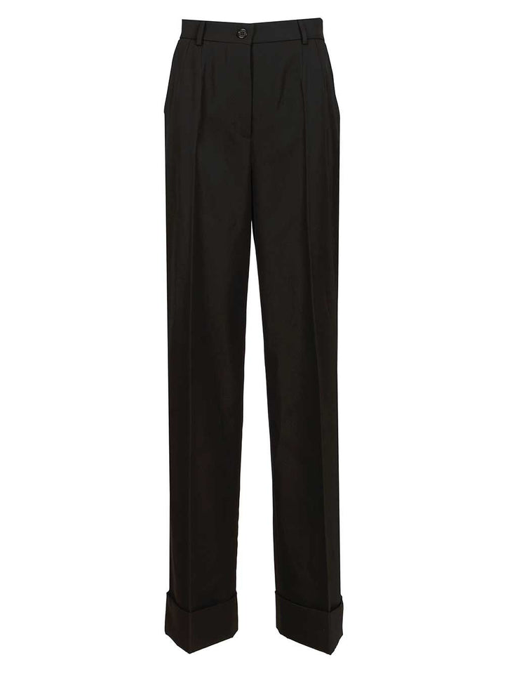 Dolce & Gabbana Wool Gabardine Trousers - Black | b9fe1a19727b532c6570b3283f5b963543094c82