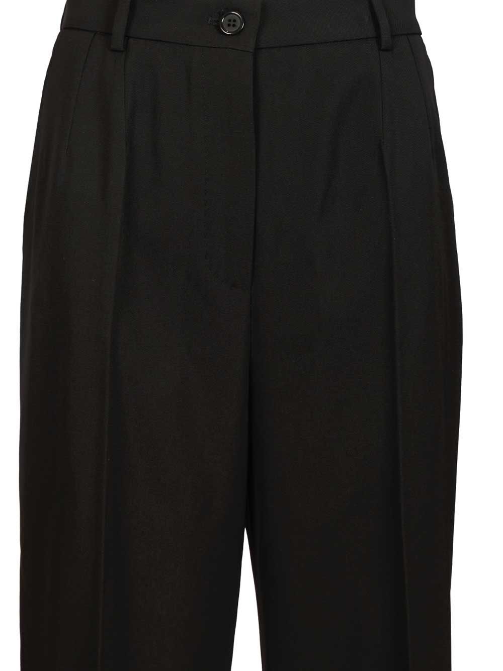 Dolce & Gabbana Wool Gabardine Trousers - Black | bc9b13f4cfb7f1b50215ba925b98c43fa34fca1d