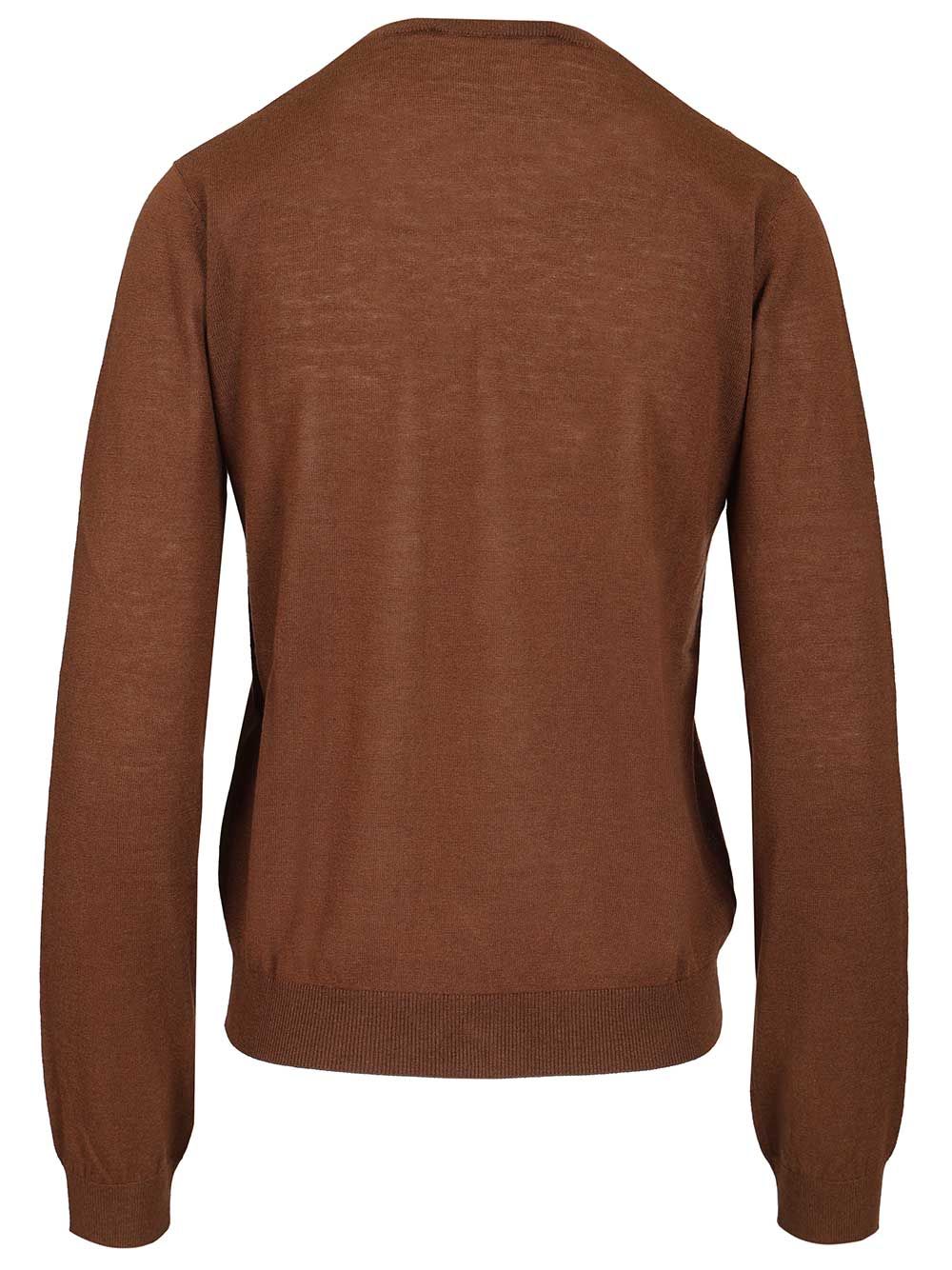 Max Mara Studio Argyle Wool And Silk Cardigan Knitwear - Brown | 6465328fa47f86783ccf38deb77a1aada6f210a8