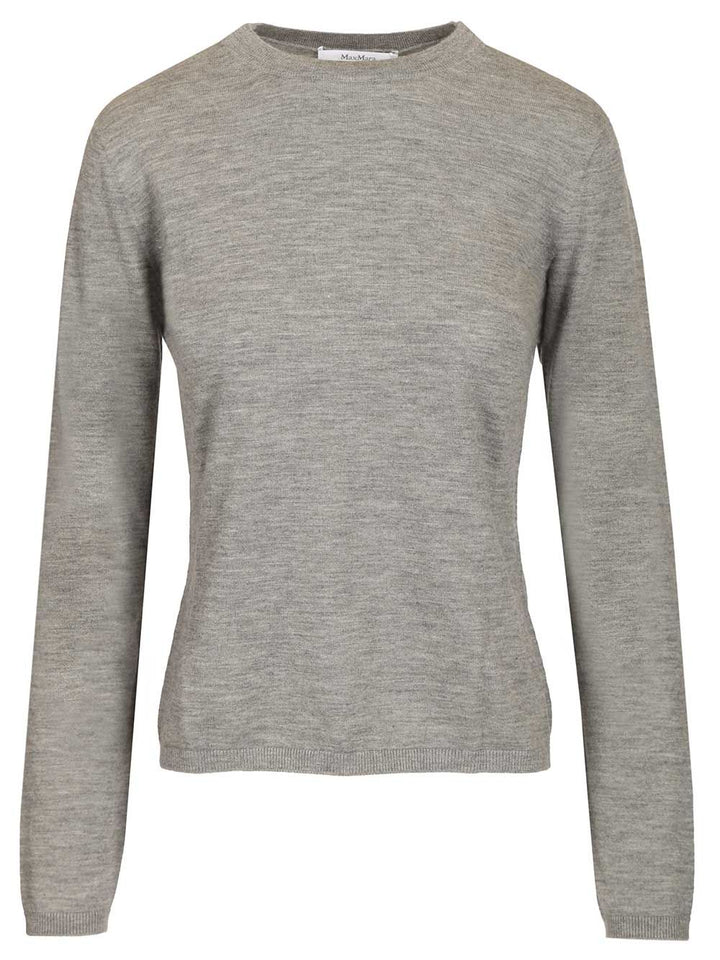 Max Mara Cashmere Crew Neck Sweater Knitwear - Grey | ea7c01708acfcdf644cb9056eb7372e6e76c55b5