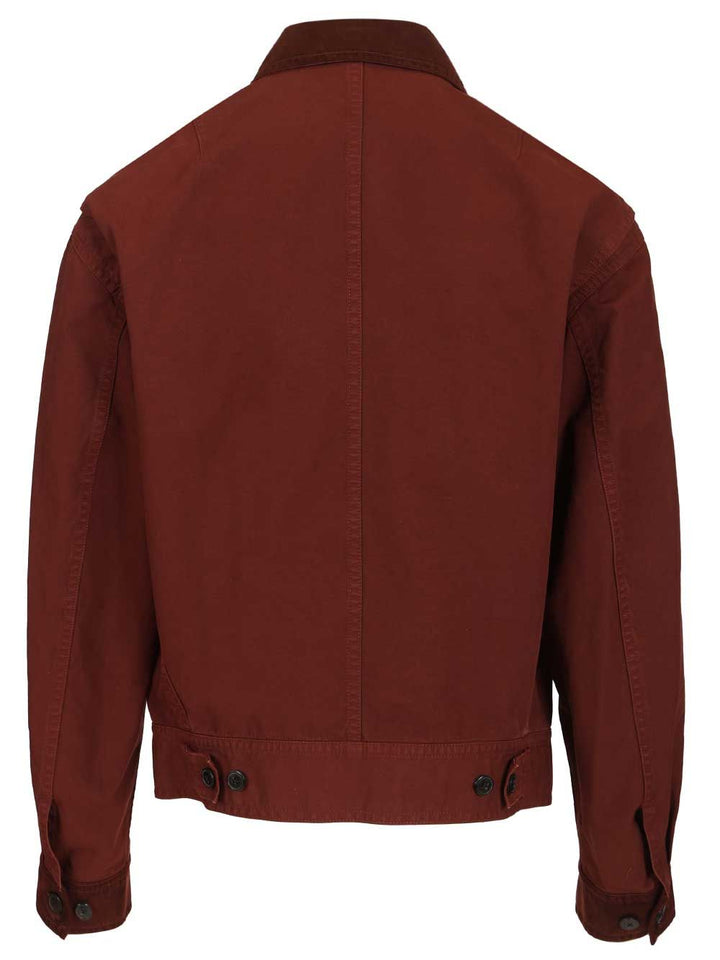 Dries Van Noten Cotton Blend Blouson Jackets - Bordeaux | 227e049f8243569004d67b08ba2a65d9f3b261de
