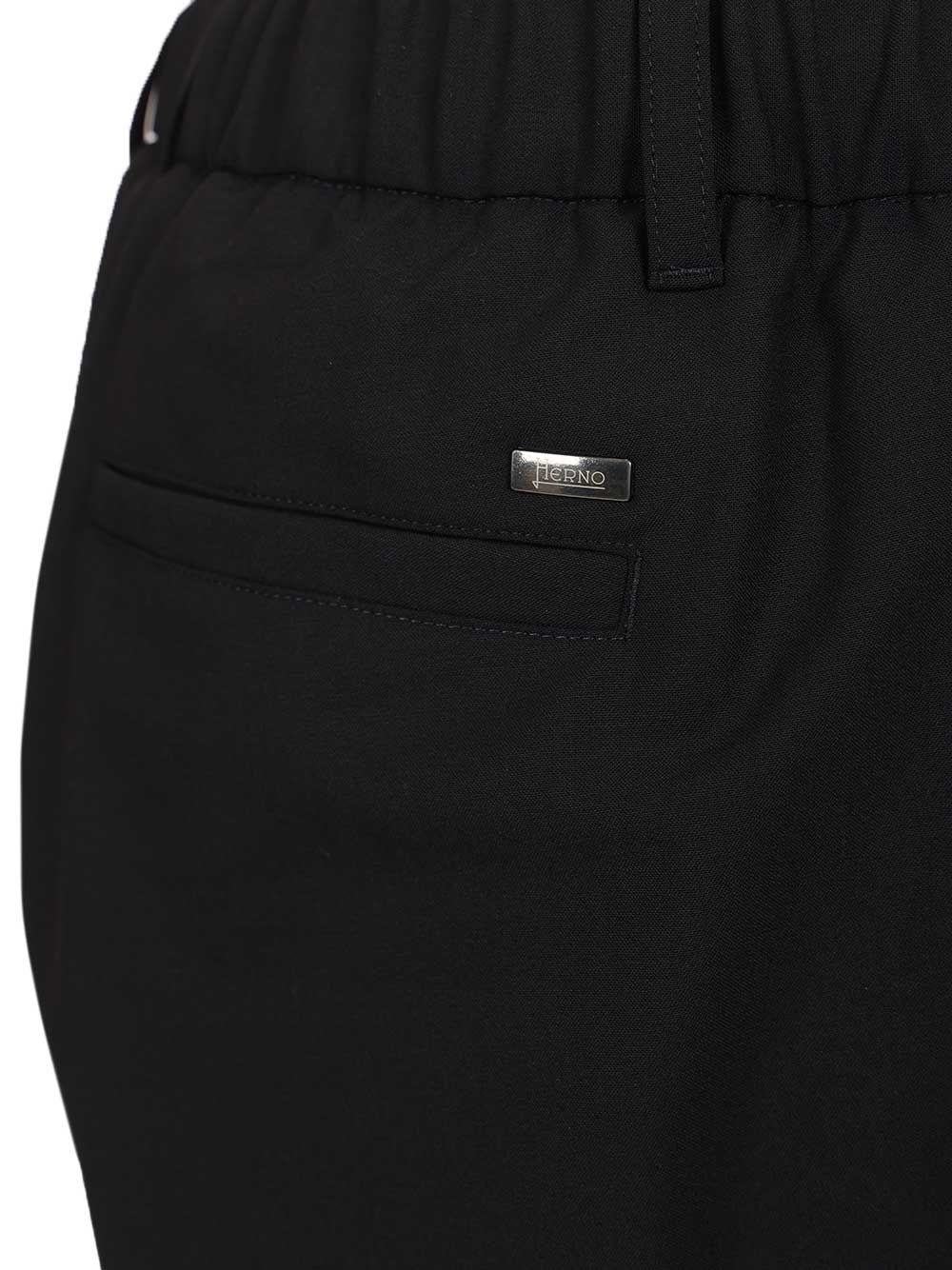 Herno Stretch Wool Blend Trousers - Blue | 6464d8e655830df6785d30ad21c6218718819572
