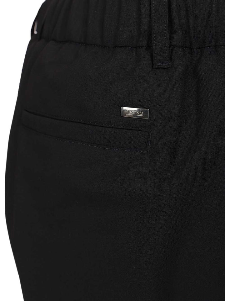 Herno Stretch Wool Blend Trousers - Blue | 6464d8e655830df6785d30ad21c6218718819572