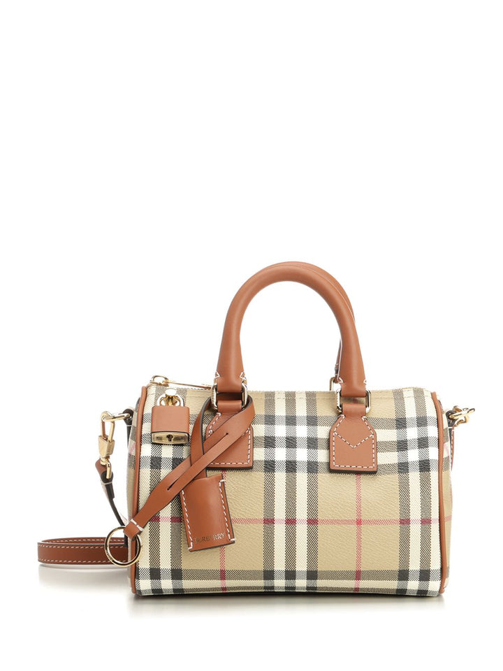 Burberry Mini Check Bowling Bag Handbags - Beige | 7b78616eb95a6766b11ba7b62863bf20f761ae2a