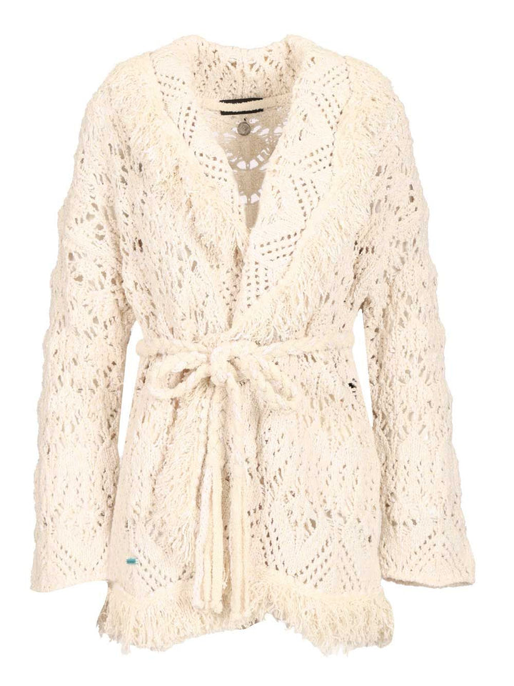 Alanui Lagoon Romance Cotton Blend Cardigan Knitwear - White | d33cd3b7bcfe20c8949f8cf3f6b58c359b2d44bc