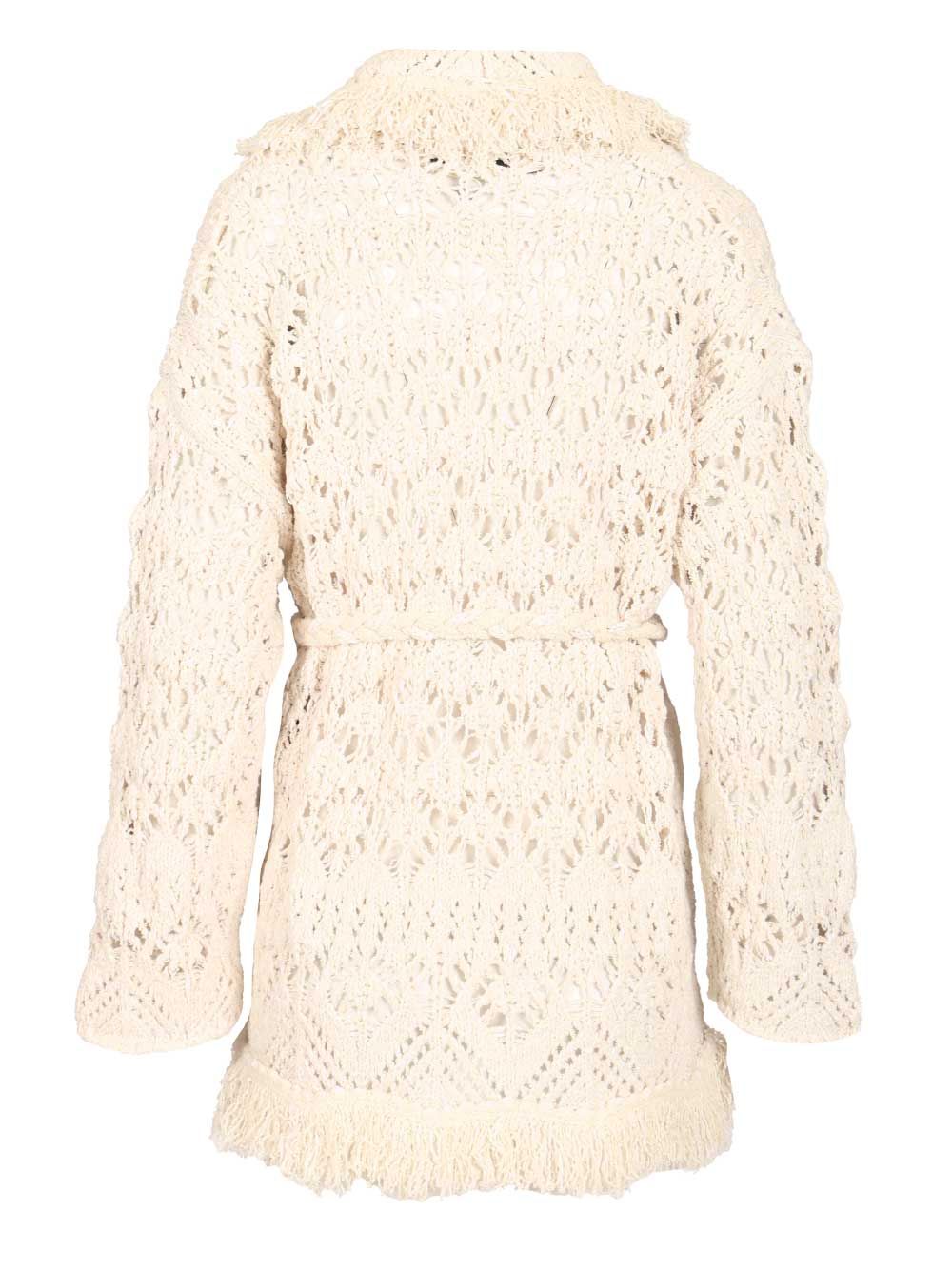 Alanui Lagoon Romance Cotton Blend Cardigan Knitwear - White | 042f2923353ea50a9f3656300f08d4a323a30e1f