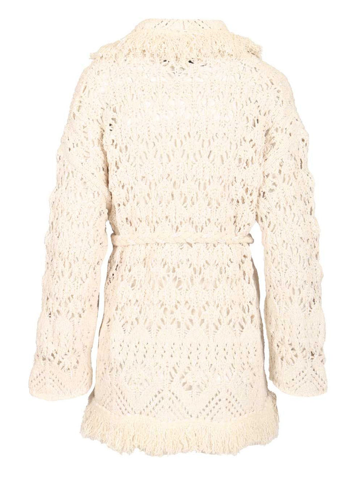 Alanui Lagoon Romance Cotton Blend Cardigan Knitwear - White | 042f2923353ea50a9f3656300f08d4a323a30e1f