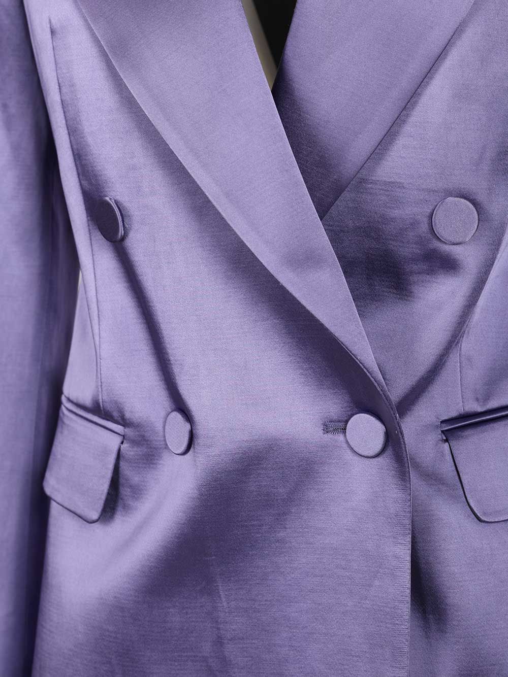 Dries Van Noten Blazer In Shiny Satin Jackets - Violet | 8a00311927c118cf5dea27371a59c73f0847282d