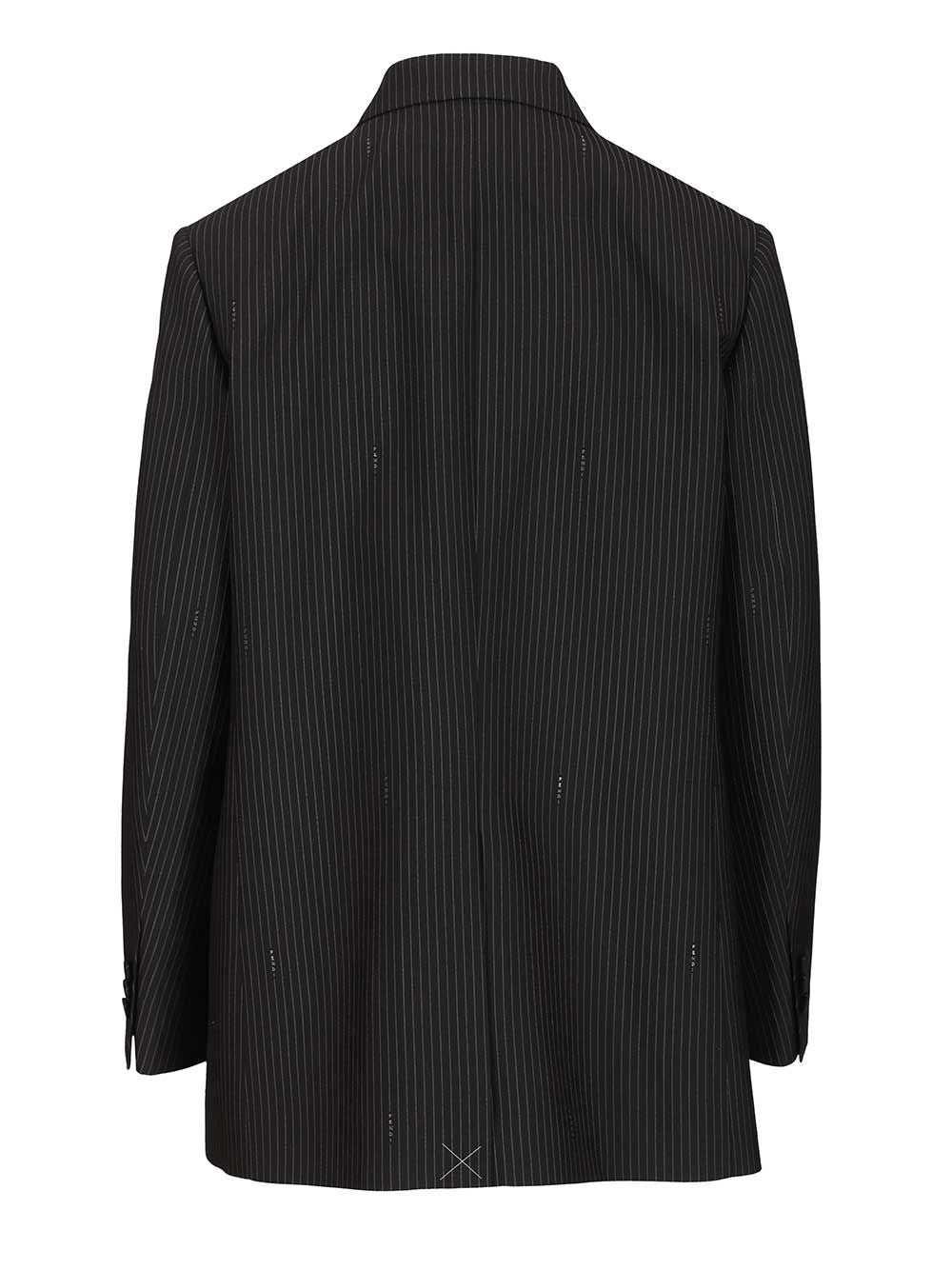 Fendi Pinstriped Wool Blazer Jackets - Blue | 10e6b56898d39644e439a01e8c767f47988fba90