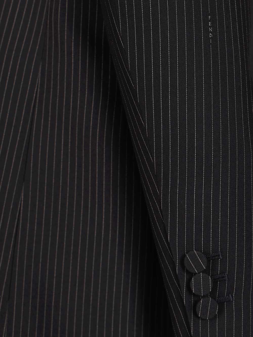Fendi Pinstriped Wool Blazer Jackets - Blue | 88bf9bf50c8942f55122c48ea51750efe1a11440