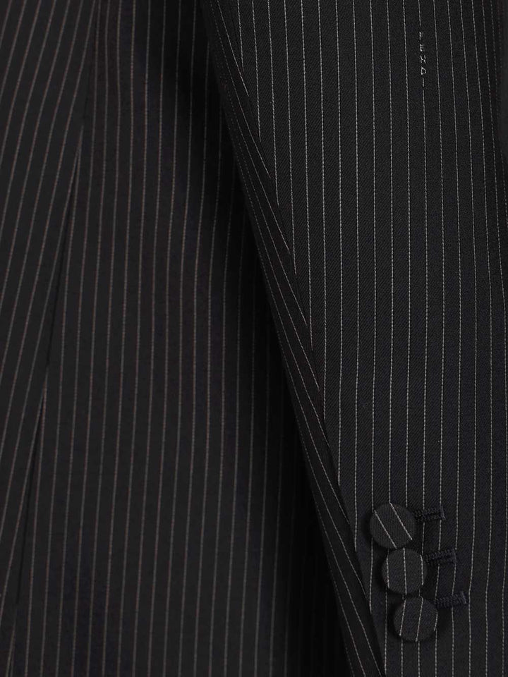 Fendi Pinstriped Wool Blazer Jackets - Blue | 88bf9bf50c8942f55122c48ea51750efe1a11440