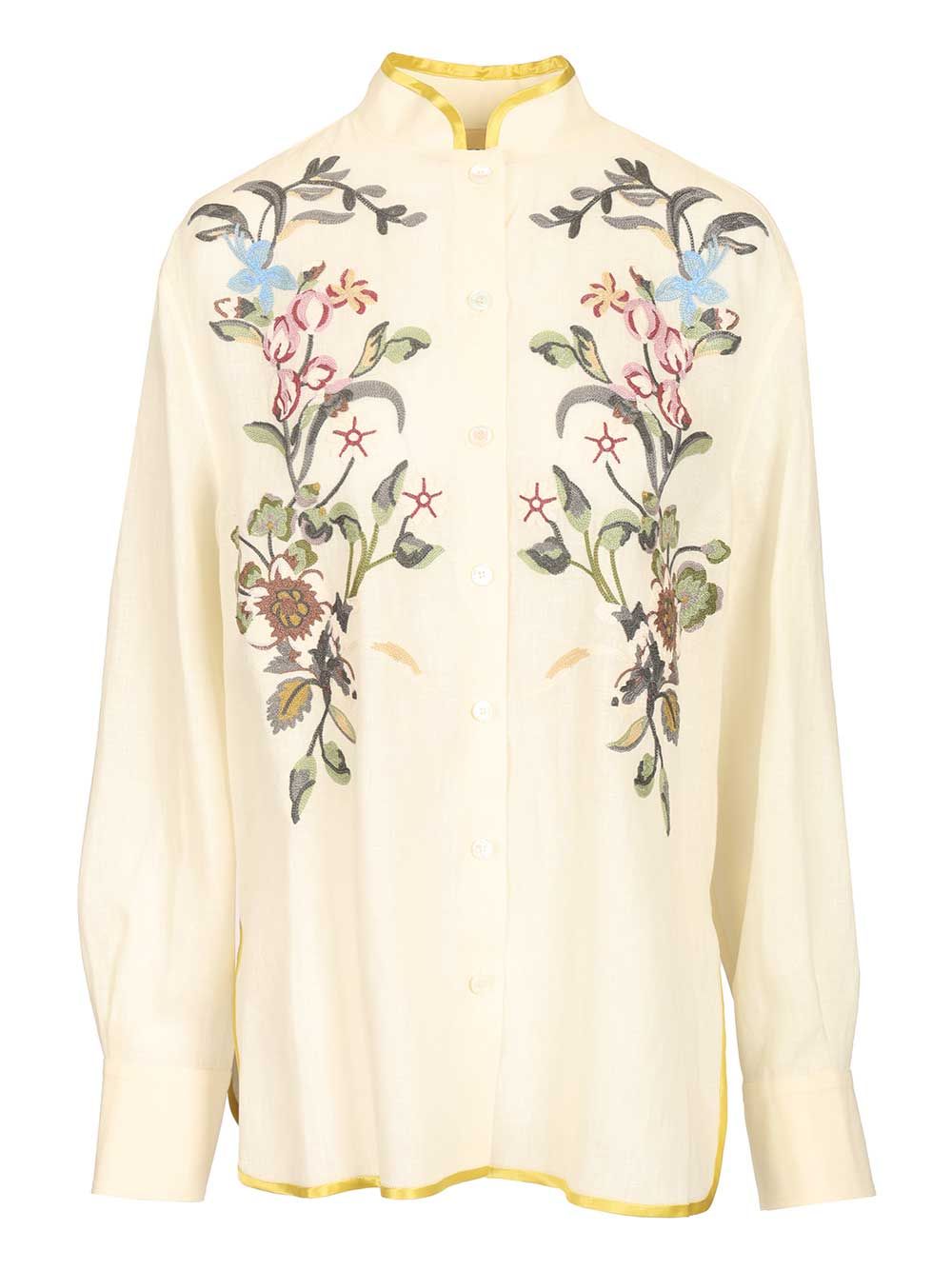 Valentino Garavani Linen Shirt With Embroidery Dresses - White | 953838f7821087e966aeadf89fe4789bcfc60827
