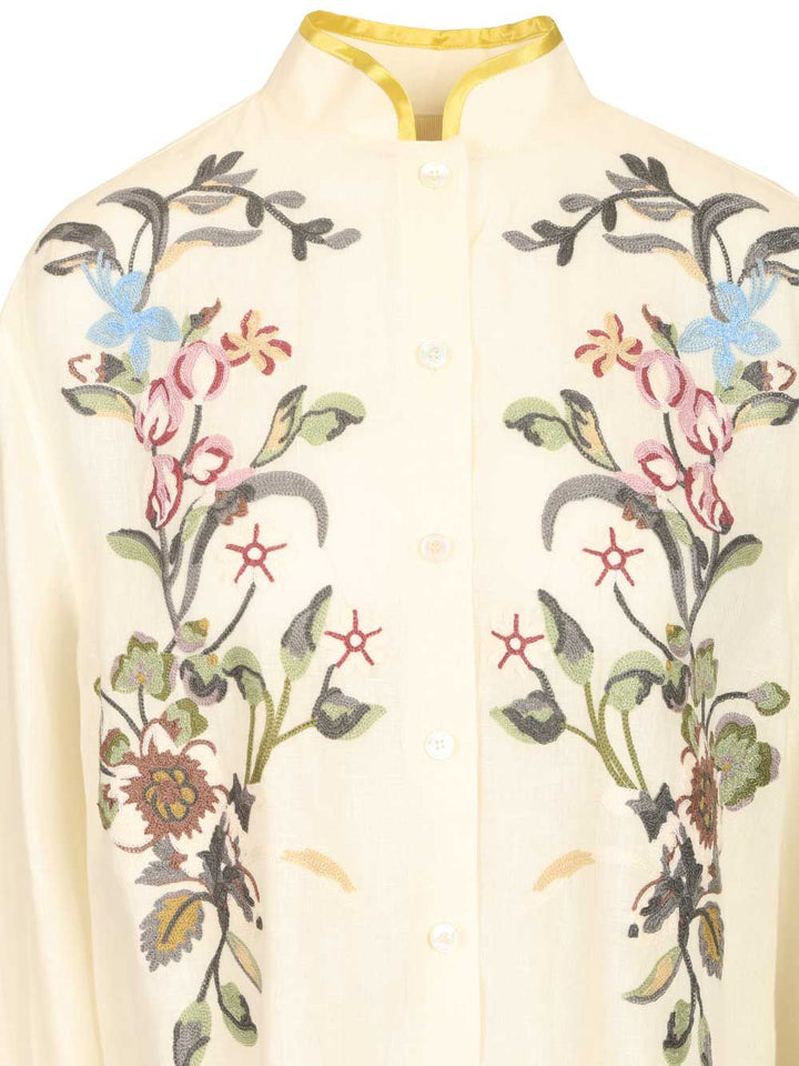 Valentino Garavani Linen Shirt With Embroidery Dresses - White | d5a00816993d925968d46b10d0ca23aeb3308718