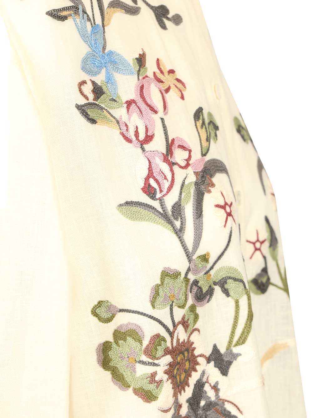 Valentino Garavani Linen Shirt With Embroidery Shirts - White | 94def5a45353c6166bd417546567b41965493737