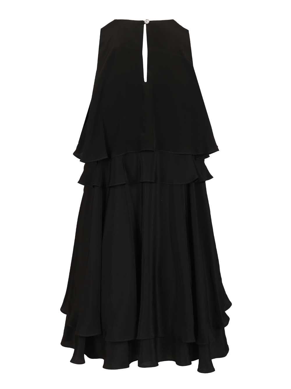 Ami Short Sleeveless Dress With Ruffles Dresses - Black | 87f8d8ccf12bf6dcb58dff307ecad323bccba004