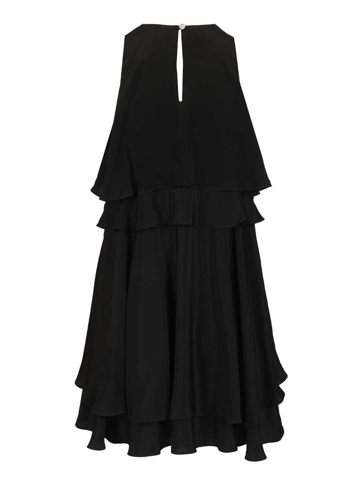 Ami Short Sleeveless Dress With Ruffles Dresses - Black | 87f8d8ccf12bf6dcb58dff307ecad323bccba004
