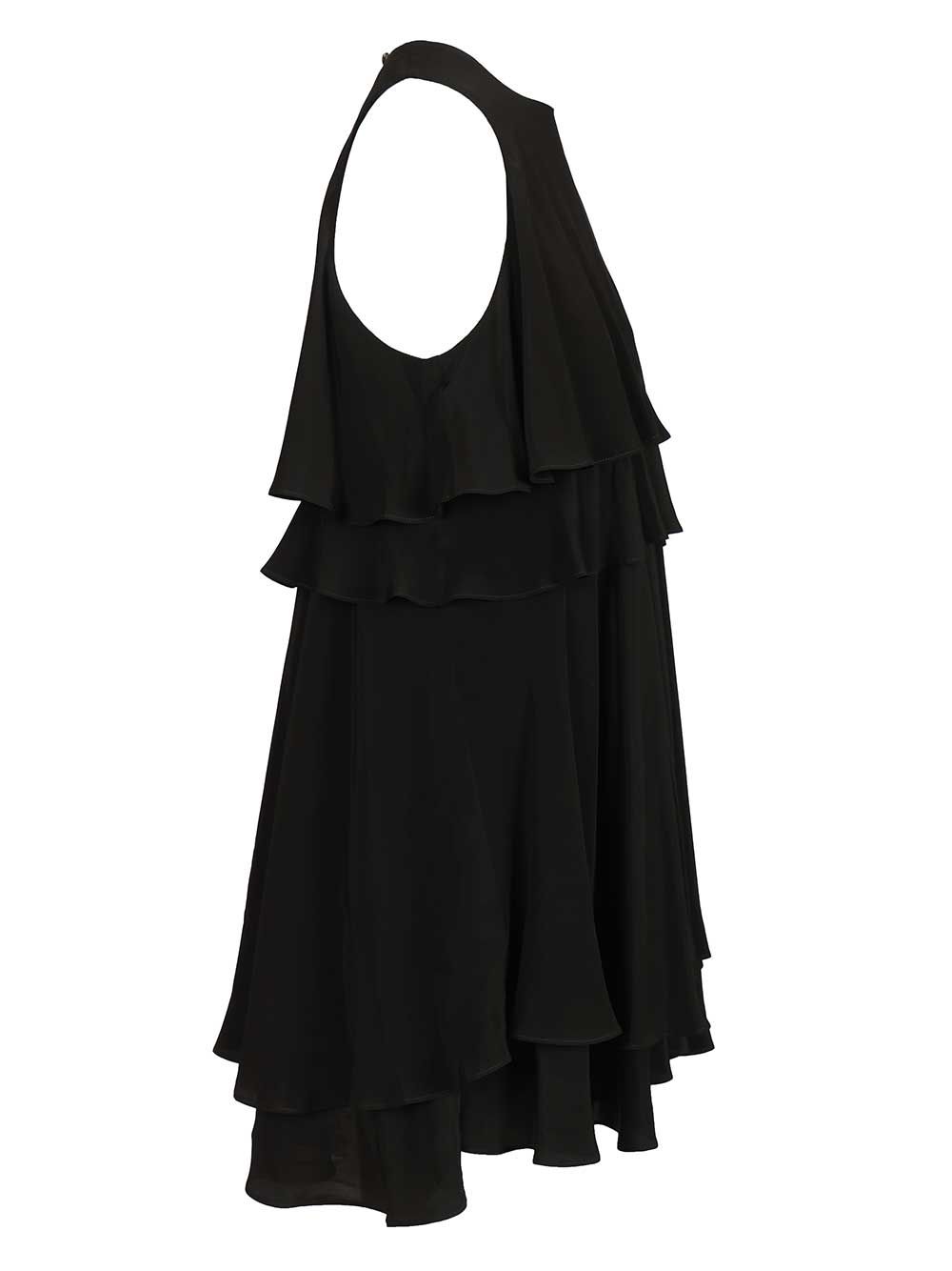 Ami Short Sleeveless Dress With Ruffles Dresses - Black | fe96afafb3f85be55168b3438fe0bc2c4ed23415