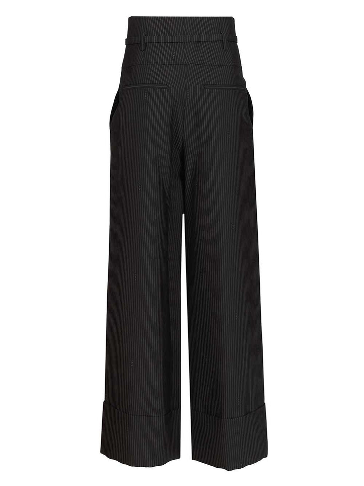 Fendi Pinstriped Wool Trousers - Blue | 5989f7c846bfd9b0e7dfdf3fcddb2b15734cc225