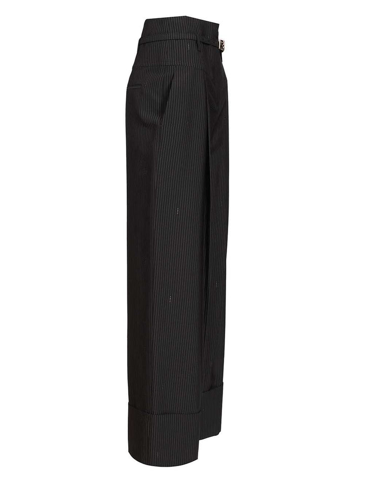 Fendi Pinstriped Wool Trousers - Blue | 7e9d38708f3379bb97877ae8c180ca906ccde9ce