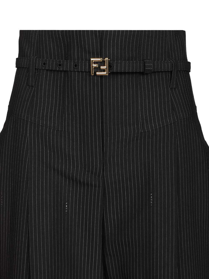 Fendi Pinstriped Wool Trousers - Blue | 7f45efad96f0db79c55a2962ad4be4732e21bd6d