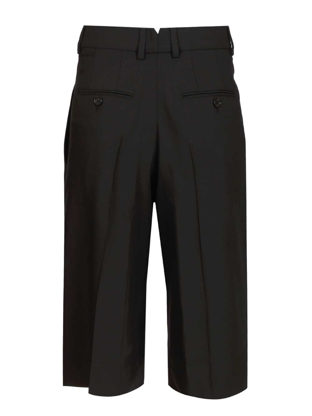 Ami Wide-Leg Bermuda Shorts Trousers - Black | 9ab8f202954d204bbd5b3f676f28ad1d6b006d84