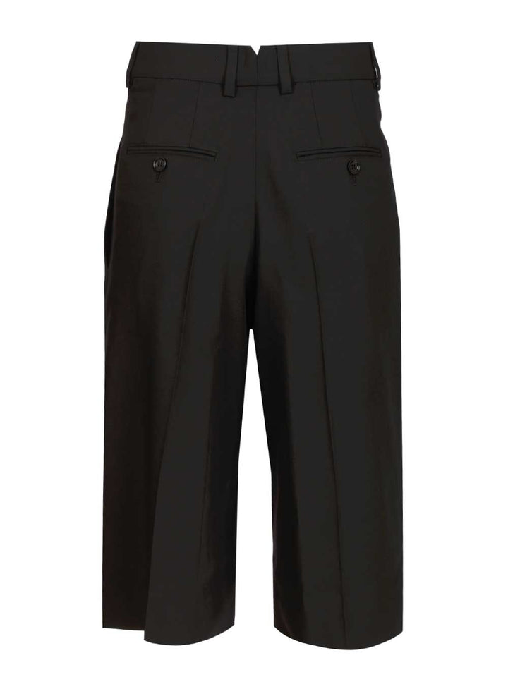 Ami Wide-Leg Bermuda Shorts Trousers - Black | 9ab8f202954d204bbd5b3f676f28ad1d6b006d84