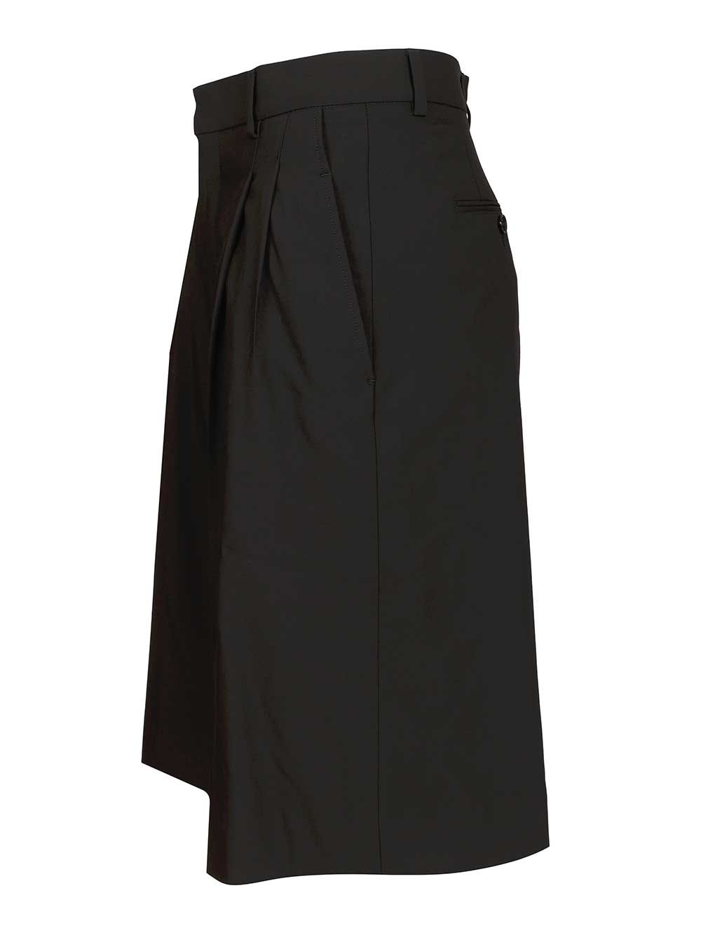 Ami Wide-Leg Bermuda Shorts Trousers - Black | 5f27249267366d6deb7841b8dc27efb9893e5997