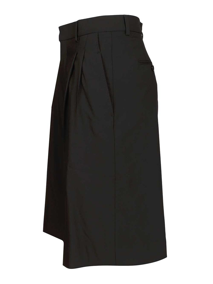 Ami Wide-Leg Bermuda Shorts Trousers - Black | 5f27249267366d6deb7841b8dc27efb9893e5997