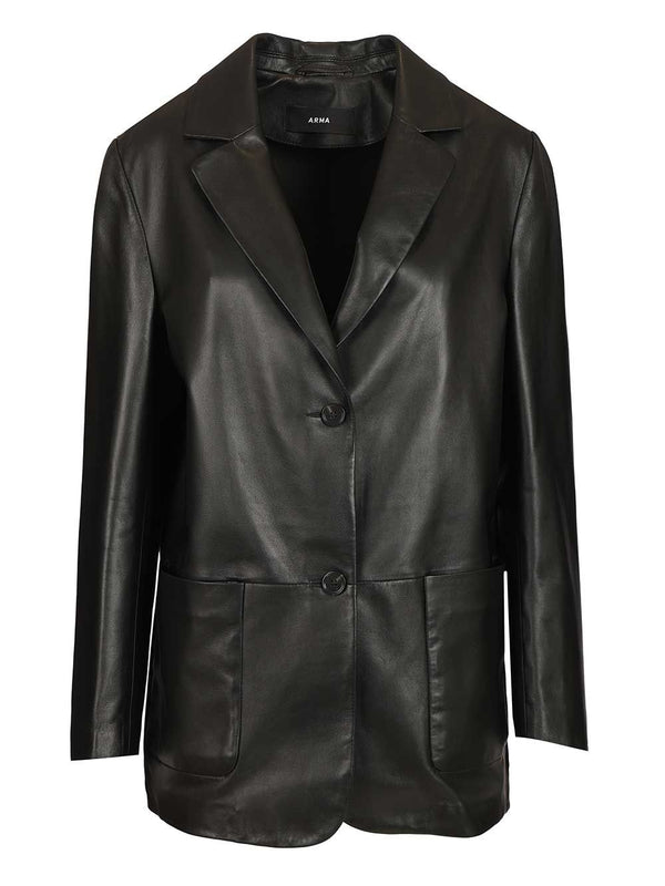Blazer de Piel Ohann Chaquetas Negro
