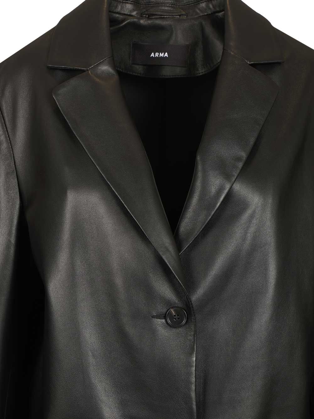 Arma Ohann Leather Blazer Jackets - Black | 7fbe1a25339379fe57c5f8211412f562452f2337