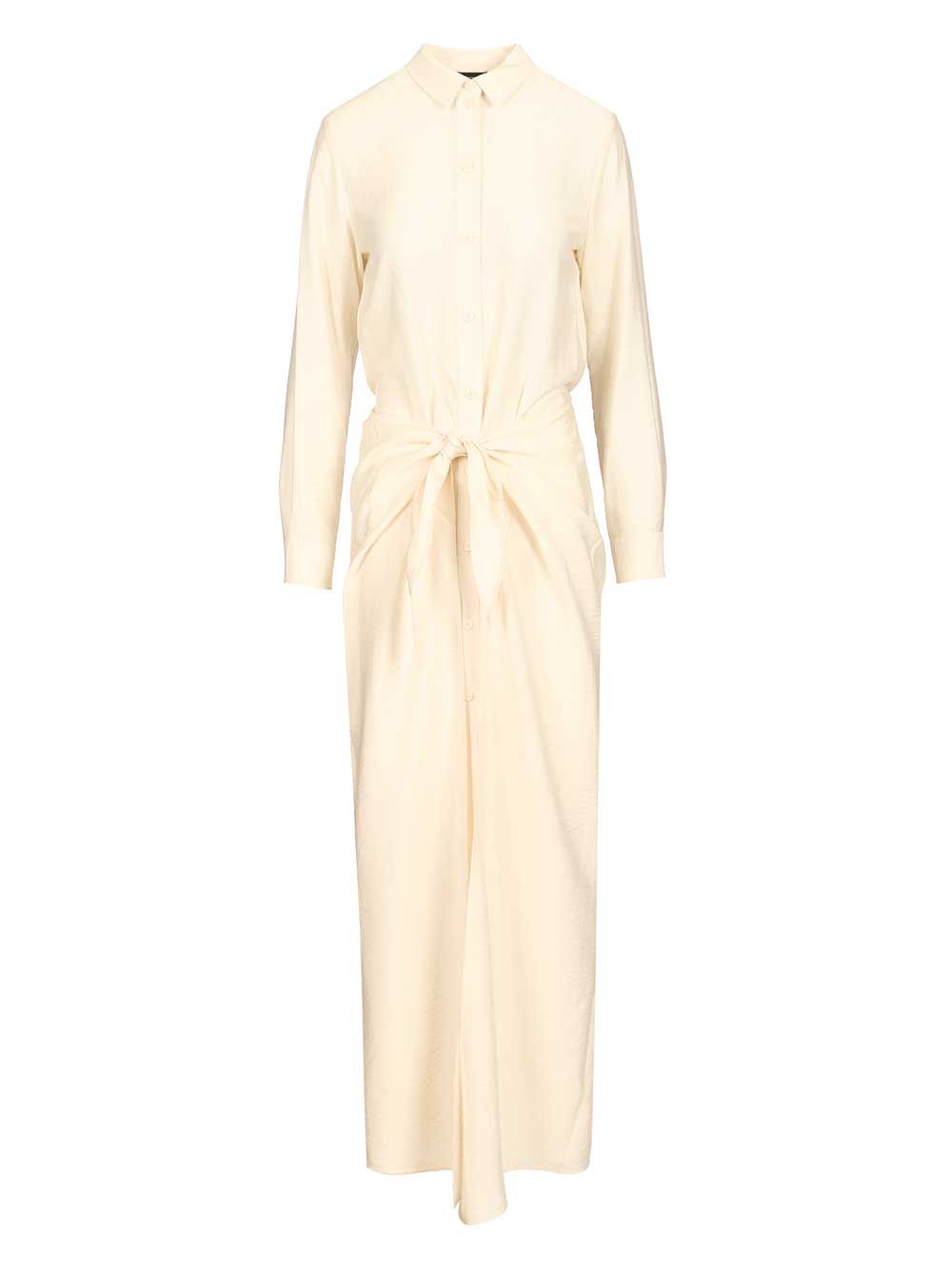 Emporio Armani Flowing Dress In Techno Rayon Dresses - White | f73b5a372e4e0ec38c727c93494c79303e4b7237