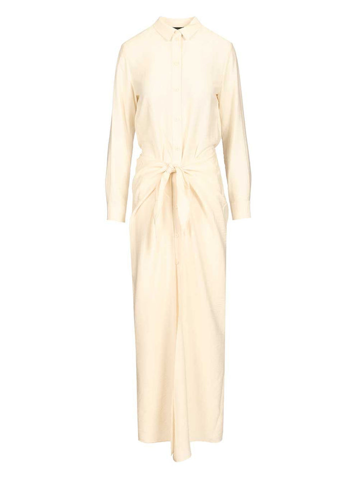 Emporio Armani Flowing Dress In Techno Rayon Dresses - White | f73b5a372e4e0ec38c727c93494c79303e4b7237