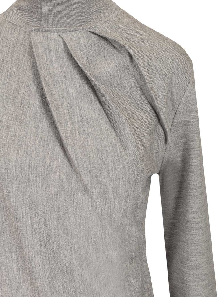 Givenchy Draped Wool Blend Turtleneck Sweater Sweatshirts - Grey | 4581956a4b5958fa55763940d25b5a36117cad03