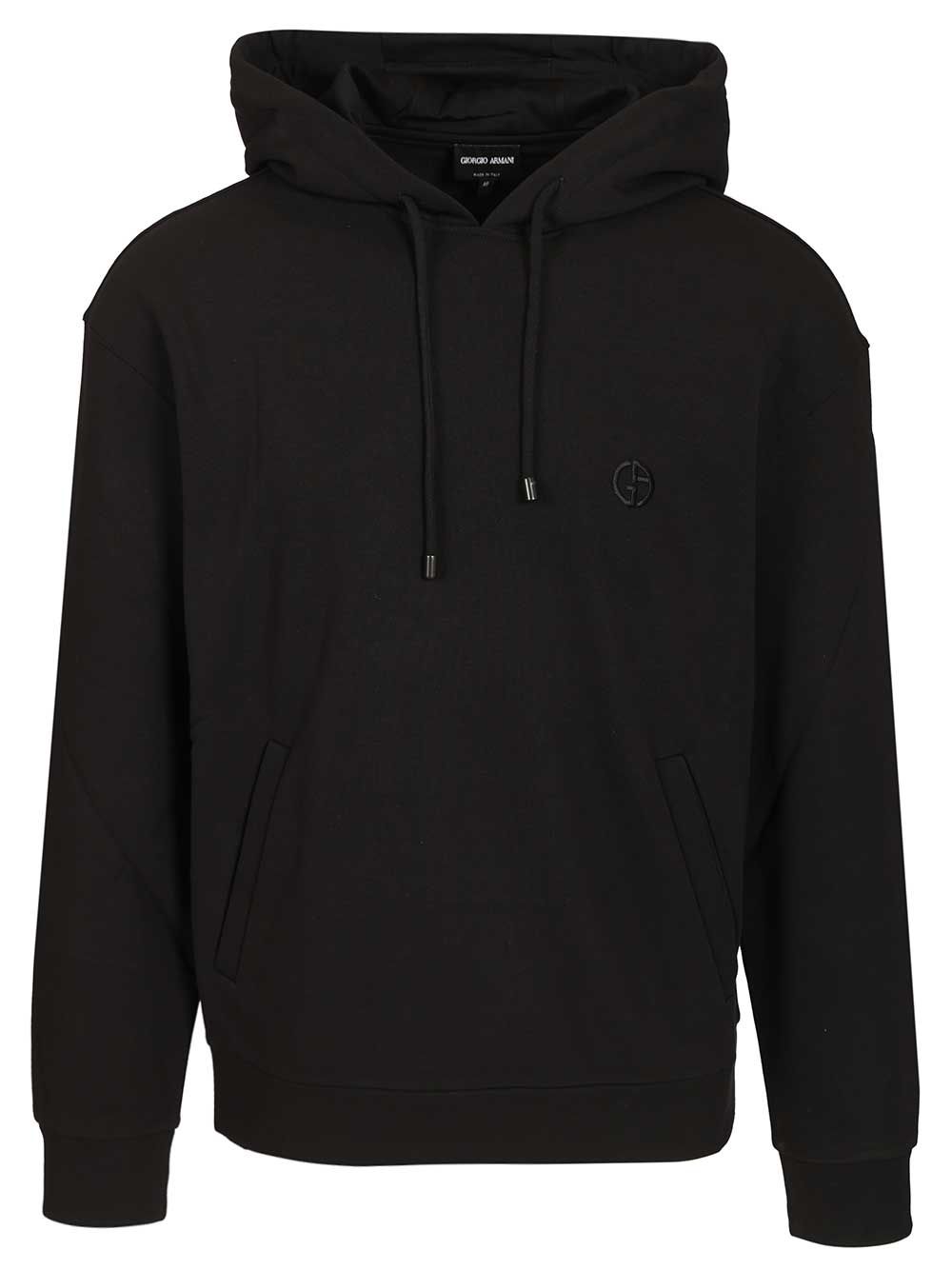 Giorgio Armani Cashmere And Cotton Hooded Sweater Sweatshirts - Black | c8b9ac3326ed4577845c6a767663c268906f50f6