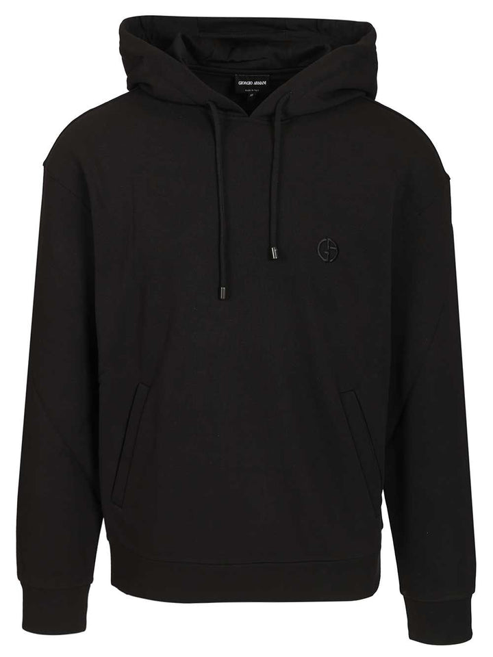 Giorgio Armani Cashmere And Cotton Hooded Sweater Sweatshirts - Black | c8b9ac3326ed4577845c6a767663c268906f50f6