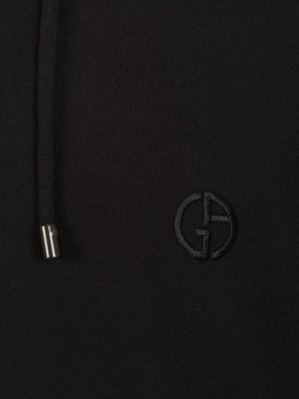 Giorgio Armani Cashmere And Cotton Hooded Sweater Sweatshirts - Black | d439d468938e18b41f91a7e8c05de0ab554cf17e