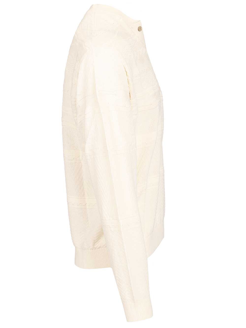 Emporio Armani Sweater With Henley Collar Knitwear - White | eff126a137f432a3e1c6ae956b55303994d2a64d