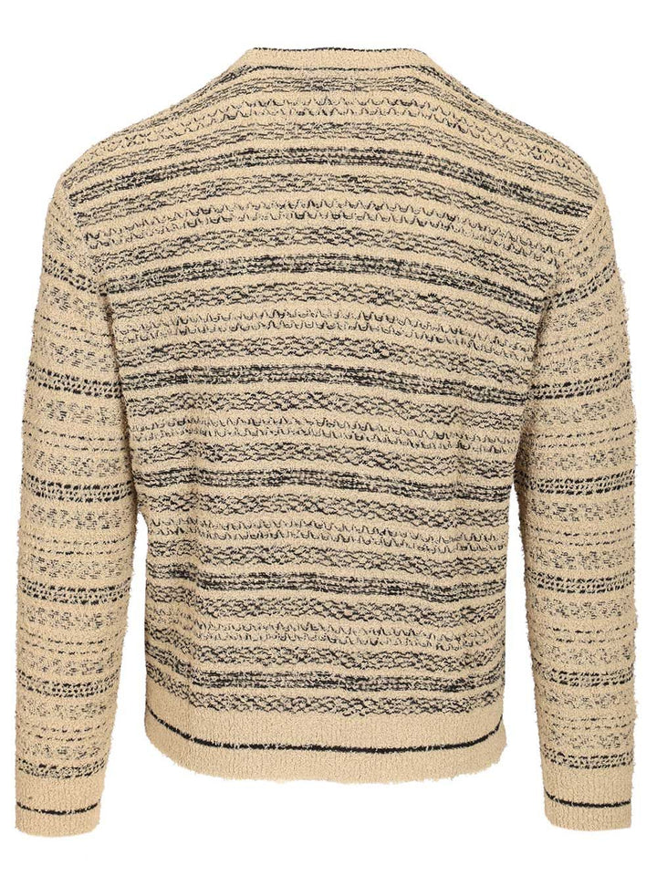 Emporio Armani Triped Crewneck Cotton-Blend Jumper Knitwear - Multicolor | 7a6c00b3f59202e946cae57d893f525e7a5ede4d