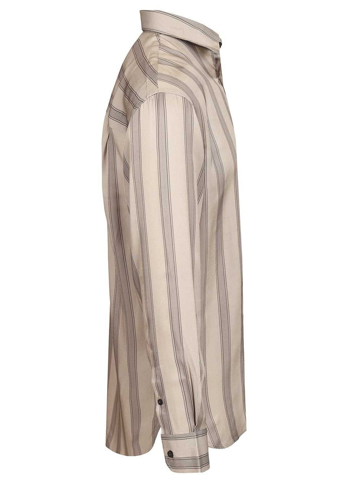 Emporio Armani Flowing Striped Shirt Shirts - Beige | 41df39115f1b4812266a8dd16de4dbc6c0b9207d