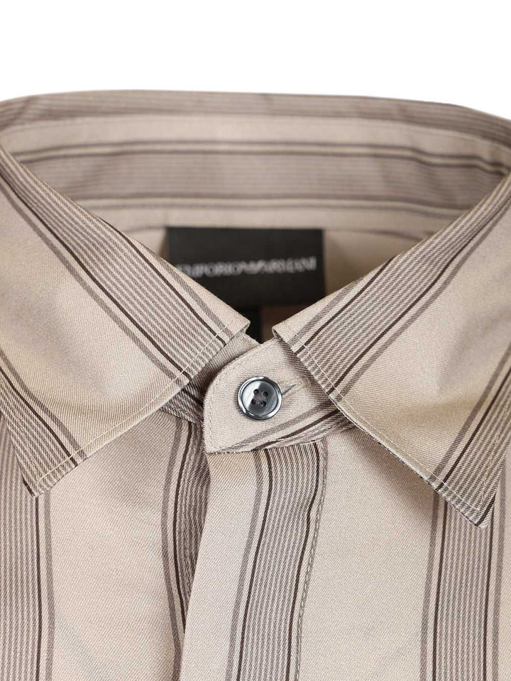 Emporio Armani Flowing Striped Shirt Shirts - Beige | febd39b1cf88ca64c904135333bb2b5b57f93b19