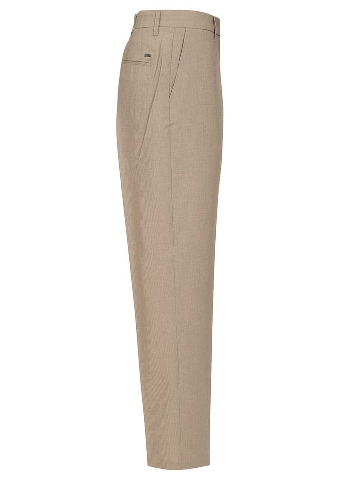 Emporio Armani Technical Seersucker Trousers - Beige | 2e4e0368ade3a406feda1bd86693e3374b0c72a4