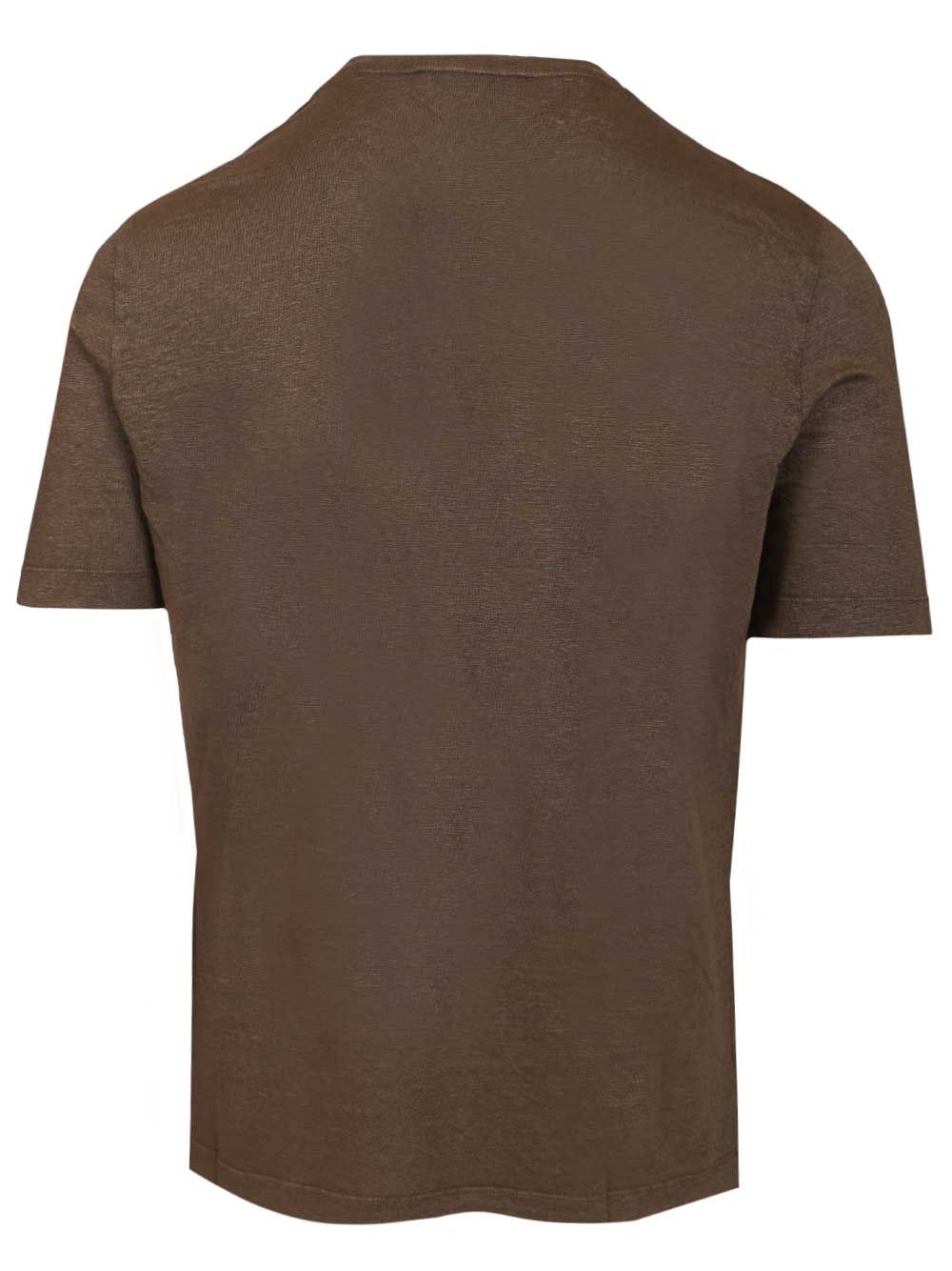 Al Duca D'Aosta Linen T-Shirt - Brown | 30e647d5a1b58b4736402f5fe5a0354260052741